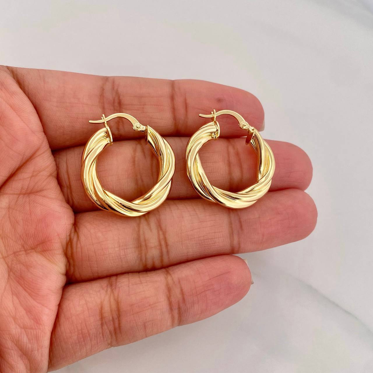 Candongas Mati 4.15g / 2.5cm Oro Amarillo 18K