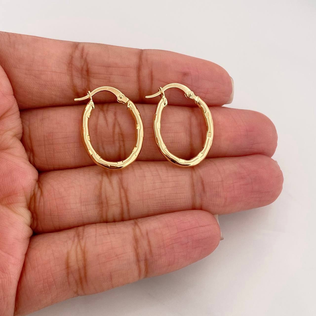 Candongas Lucero Ovaladas 1.45g / 2.2cm Oro Amarillo 18K