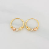 Candongas Trio 0.9g / 1.2cm Tres Oros 18K