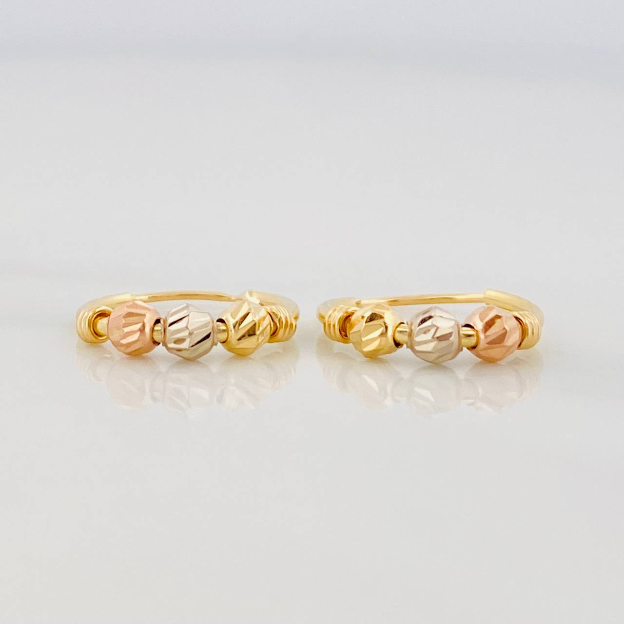 Candongas Trio 0.9g / 1.2cm Tres Oros 18K