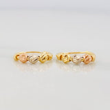 Candongas Trio 0.9g / 1.2cm Tres Oros 18K