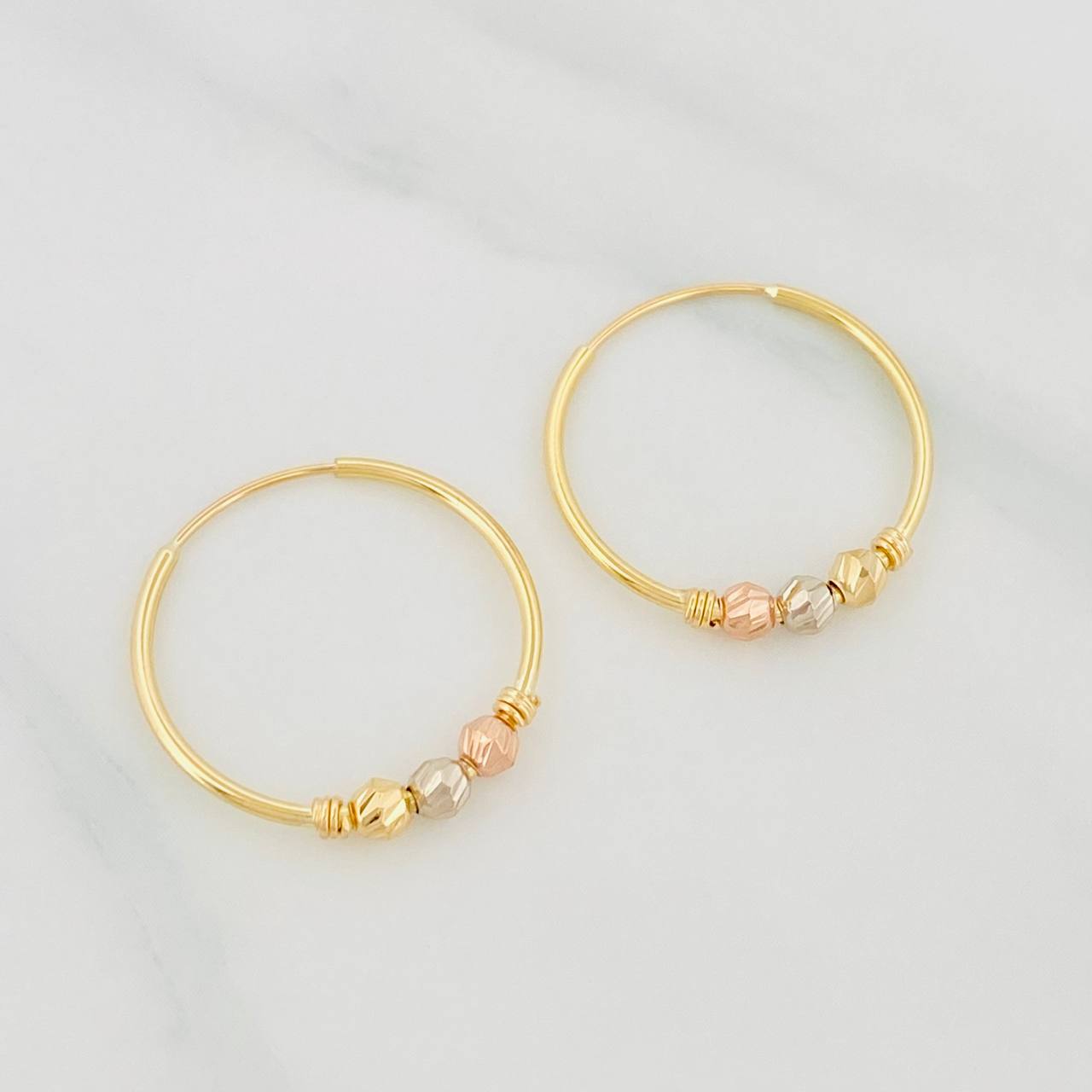 Candongas Trio 1.3g / 2cm Tres Oros 18K