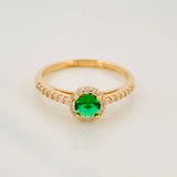 Anillo Halo Circulo 2.35g / T7 Oro Amarillo 18K