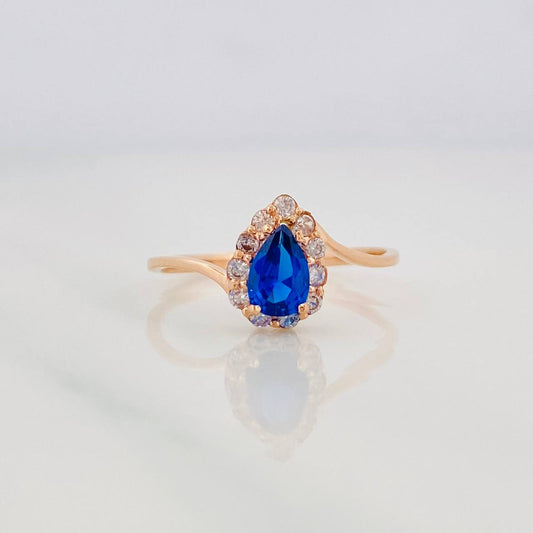 Anillo Halo Gota 1.35g / T5 1/2 Oro Rosa 18K