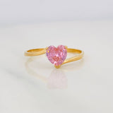 Anillo Solitario Corazon 1.6g / T7 1/4 Oro Amarillo 18K
