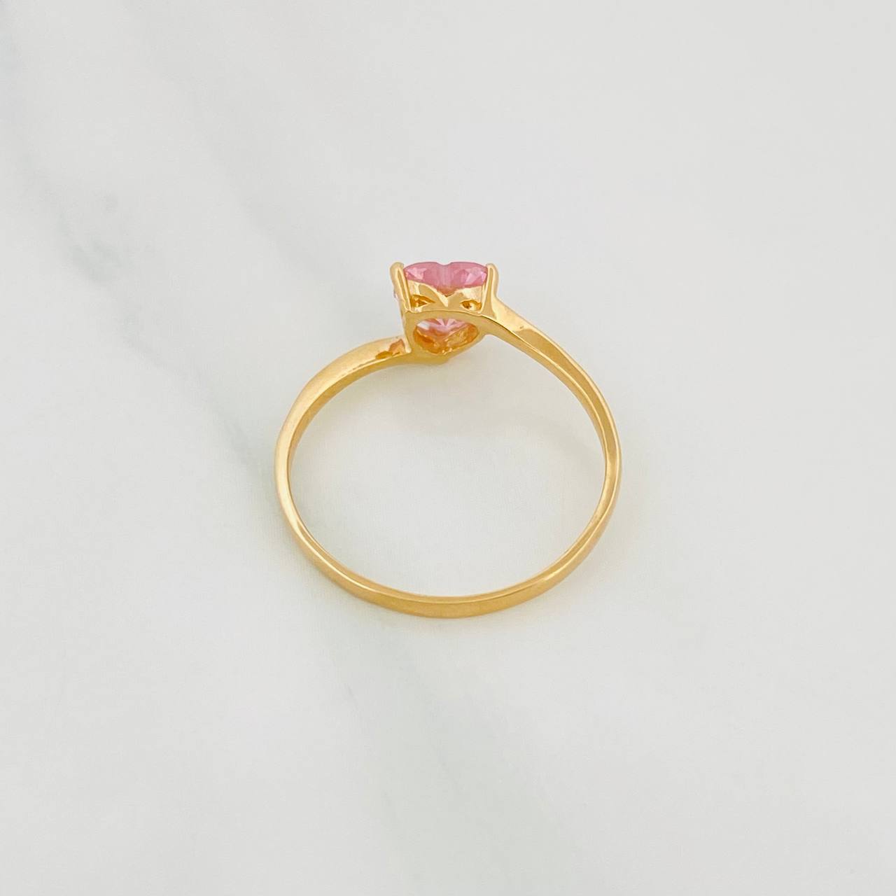 Anillo Solitario Corazon 1.6g / T7 1/4 Oro Amarillo 18K