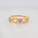 Anillo Corazón Olas 1.8g / T6 1/4 Oro Amarillo 18K