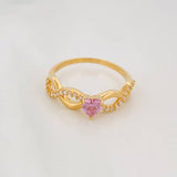 Anillo Corazón Olas 1.8g / T6 1/4 Oro Amarillo 18K