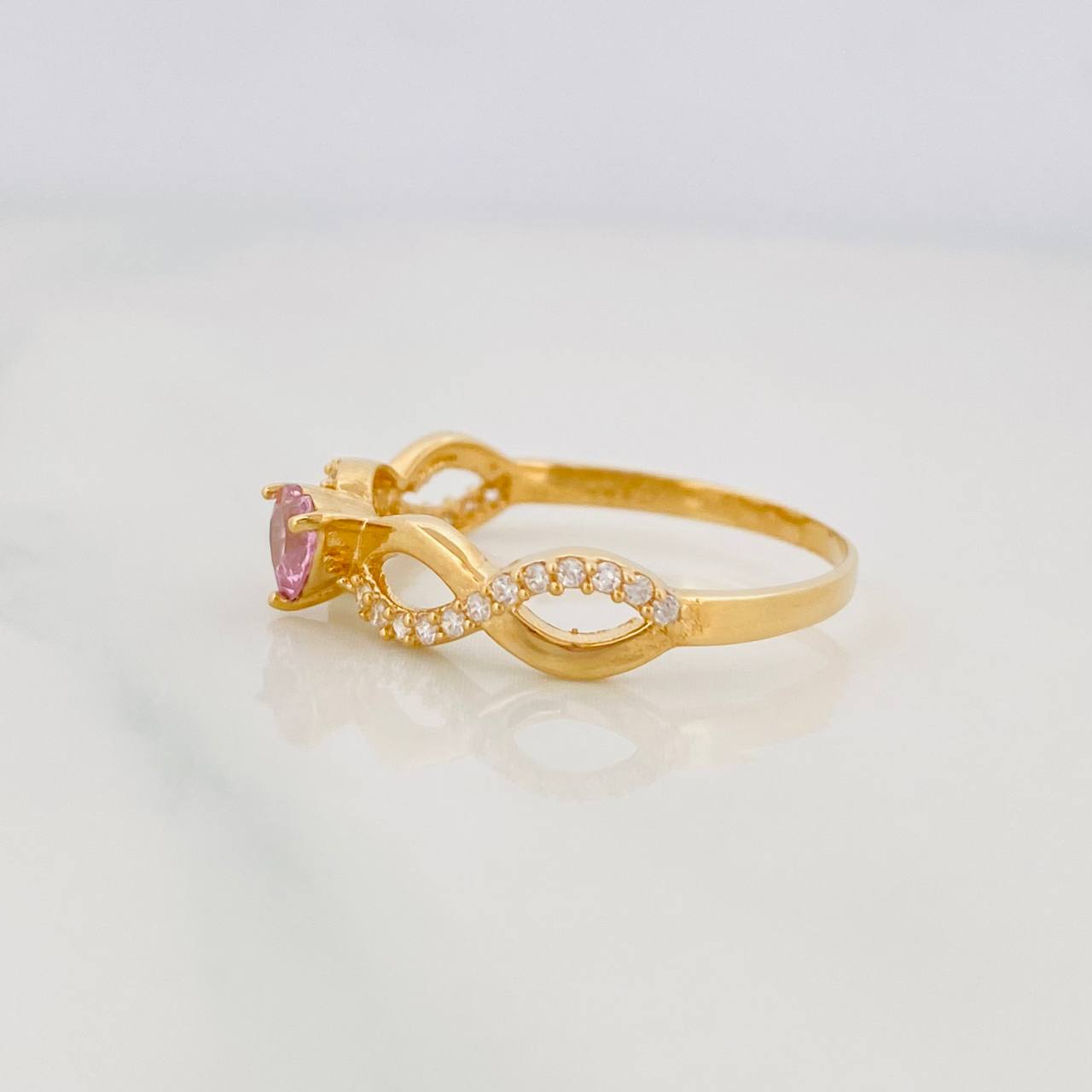 Anillo Corazón Olas 1.8g / T6 1/4 Oro Amarillo 18K
