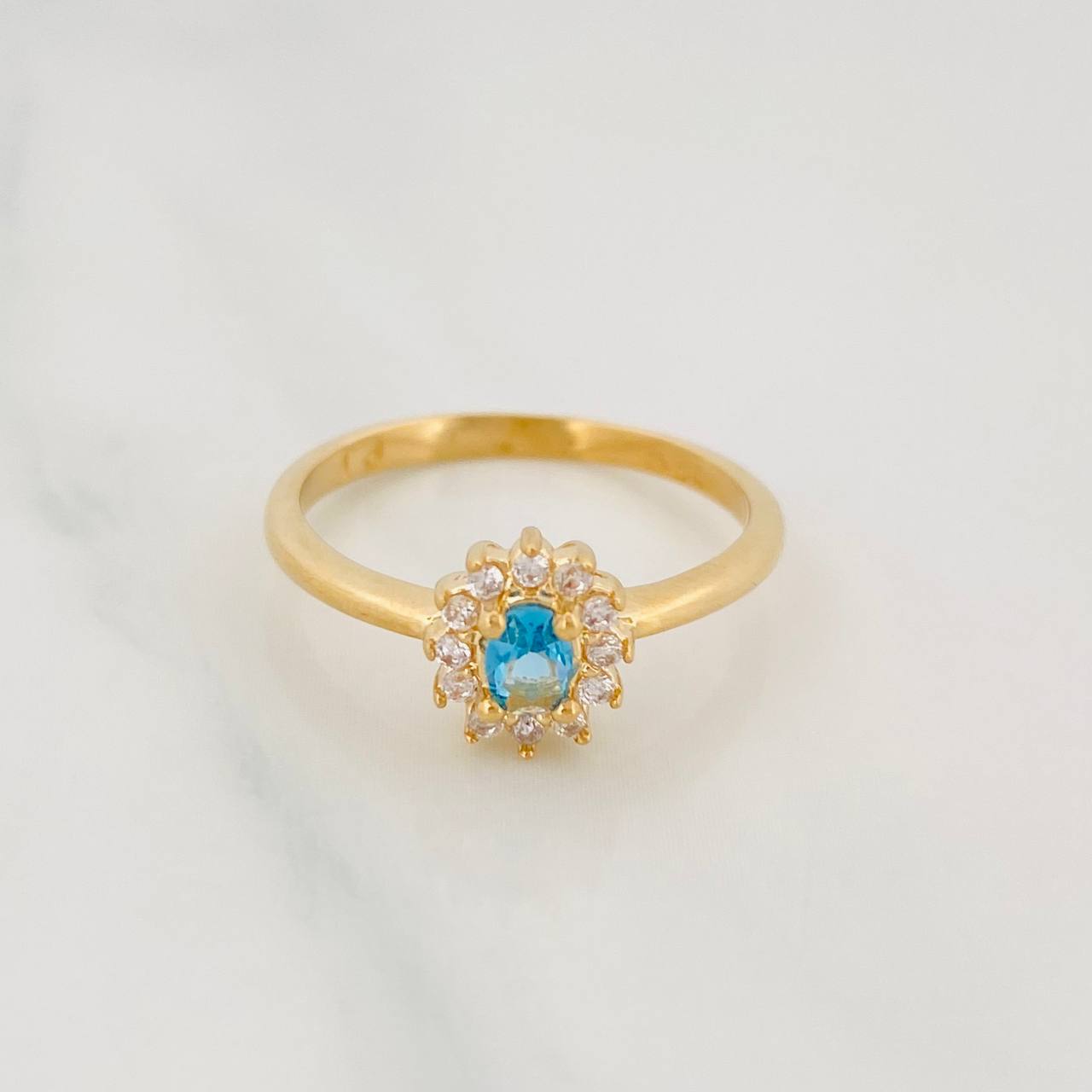 Anillo Halo Circulo 2.45g / T6 1/4 Oro Amarillo 18K