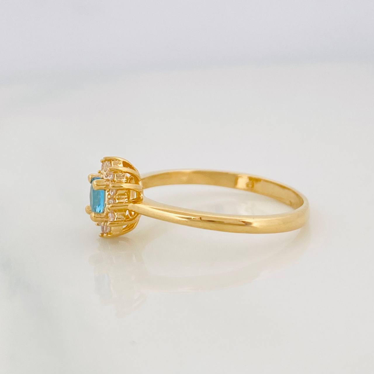 Anillo Halo Circulo 2.45g / T6 1/4 Oro Amarillo 18K