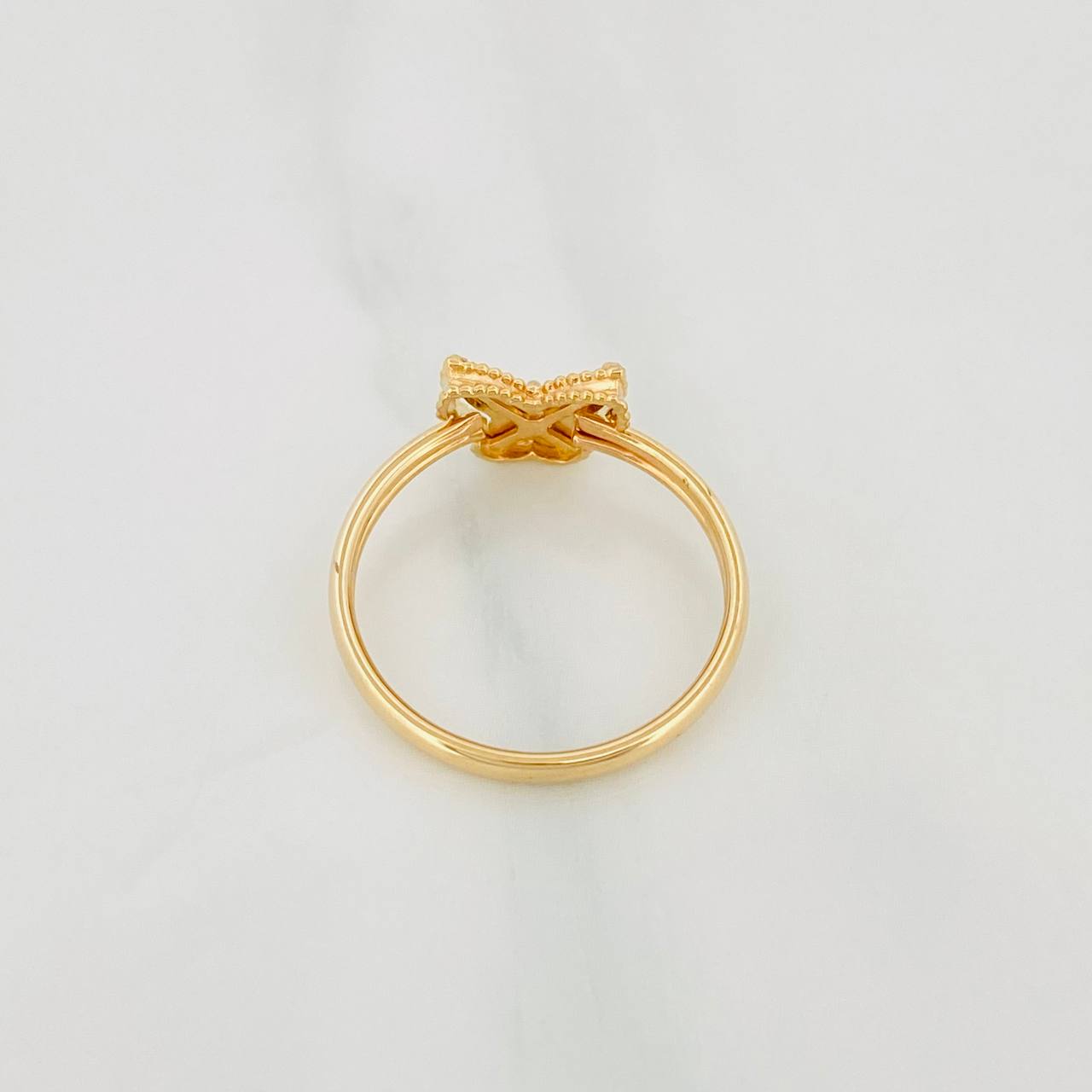Anillo Mariposa Diamantada 1g / T4 3/4 Oro Amarillo 18K