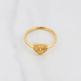 Anillo Corazón Diamantado 0.95g / T5 3/4 Oro Amarillo 18K