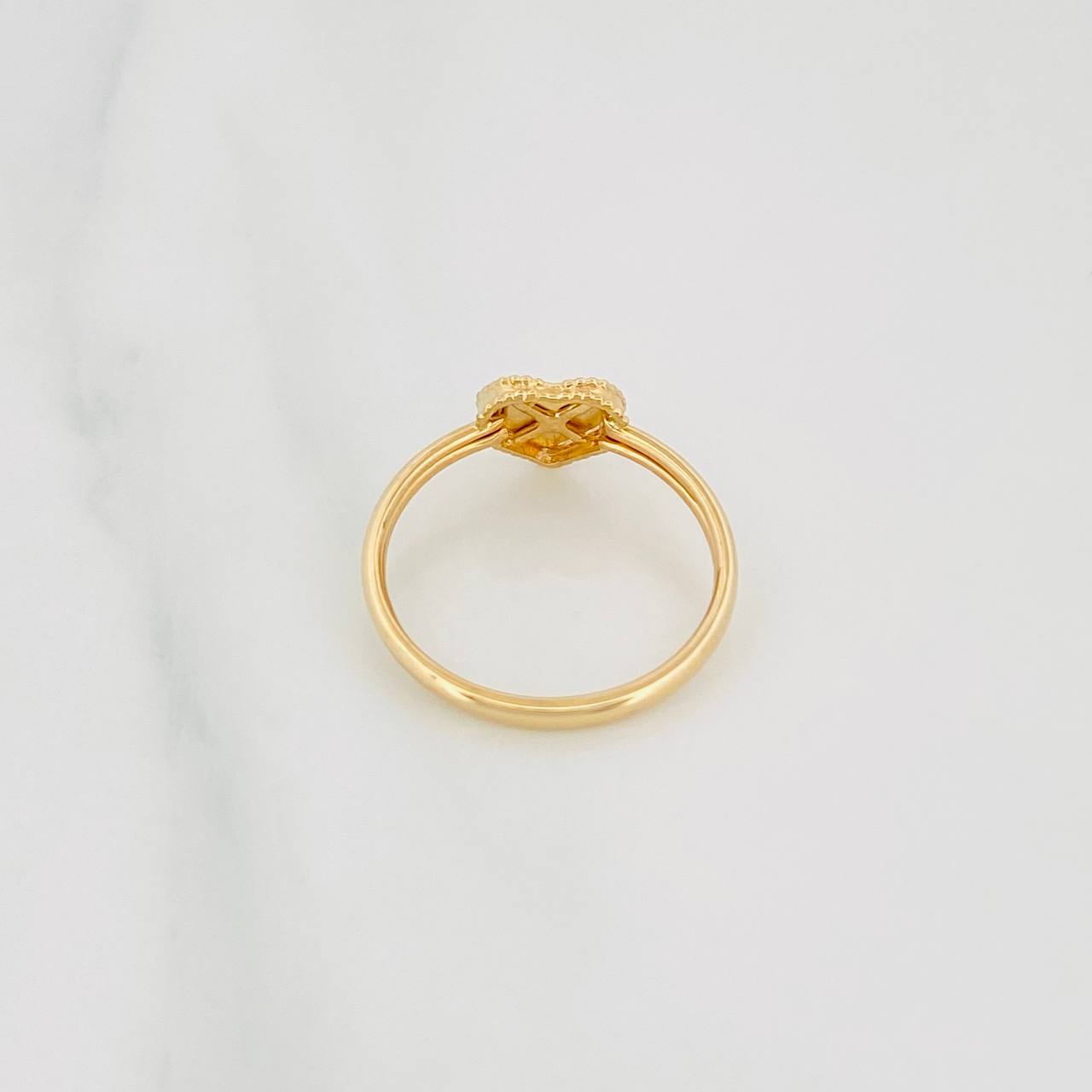 Anillo Corazón Diamantado 0.95g / T5 3/4 Oro Amarillo 18K