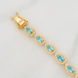 Pulso Halo Gotas 14.55g / 19.3cm / 6.24mm Oro Amarillo 18K