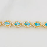 Pulso Halo Gotas 14.55g / 19.3cm / 6.24mm Oro Amarillo 18K