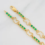 Pulso Tennis Mariposas 6.05g / 18.3cm / 2.54mm Oro Amarillo 18K