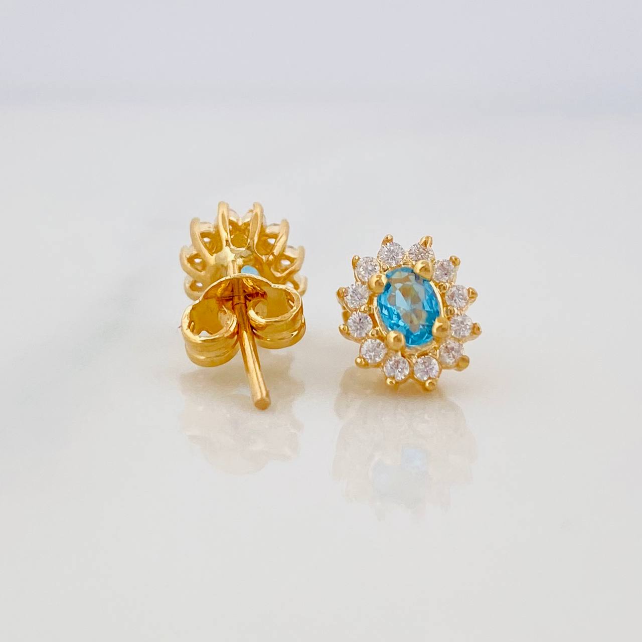 Topos Halo Circulo 2.25g / 8.26mm Oro Amarillo 18K