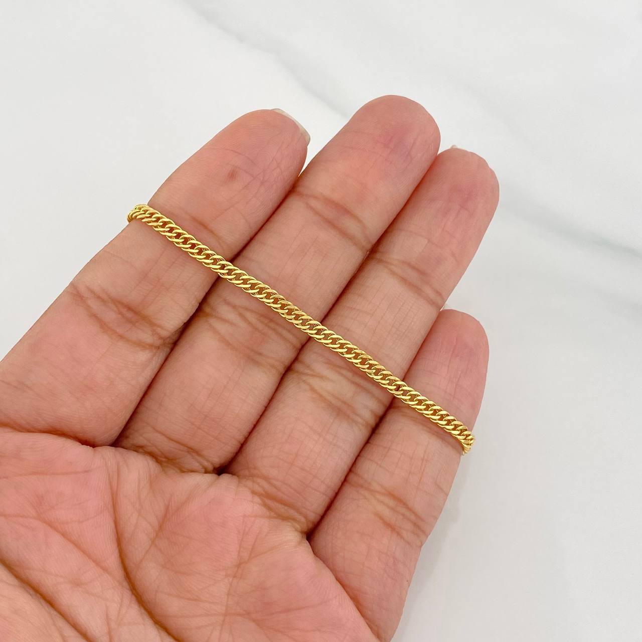 Pulso Cubano Tibetano 2g / 18cm / 2.6mm Oro Amarillo 18K