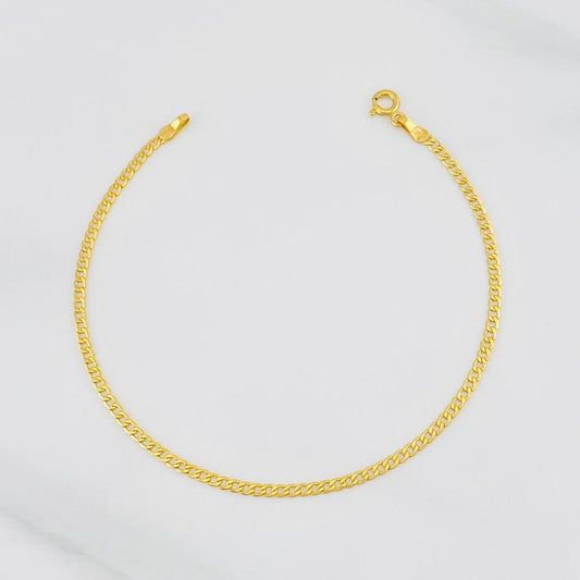 Pulso Cubano 1g / 19cm / 2mm Oro Amarillo 18K