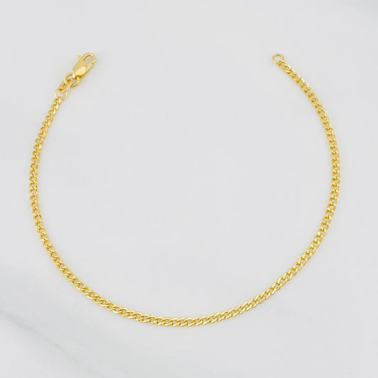 Pulso Cubano Tibetano 2.15g / 20cm / 2.6mm Oro Amarillo 18K