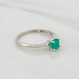 Anillo Solitario Esmeralda 0.54pts 1.85g / T6 1/2 Oro Blanco 18K