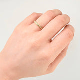 Anillo Ojos Exagonales Esmeraldas 19pts 1.7gr / T5 3/4 / Oro Amarillo 18K *