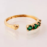 Anillo Abrazo Tretacorazon Esmeraldas 20pts 1.3gr / T6 / Oro Amarillo 18K *