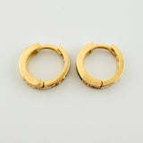 Candongas Carril Encerrado Esmeraldas 35pts 3.1gr / 1.4cm / Oro Amarillo 18K *