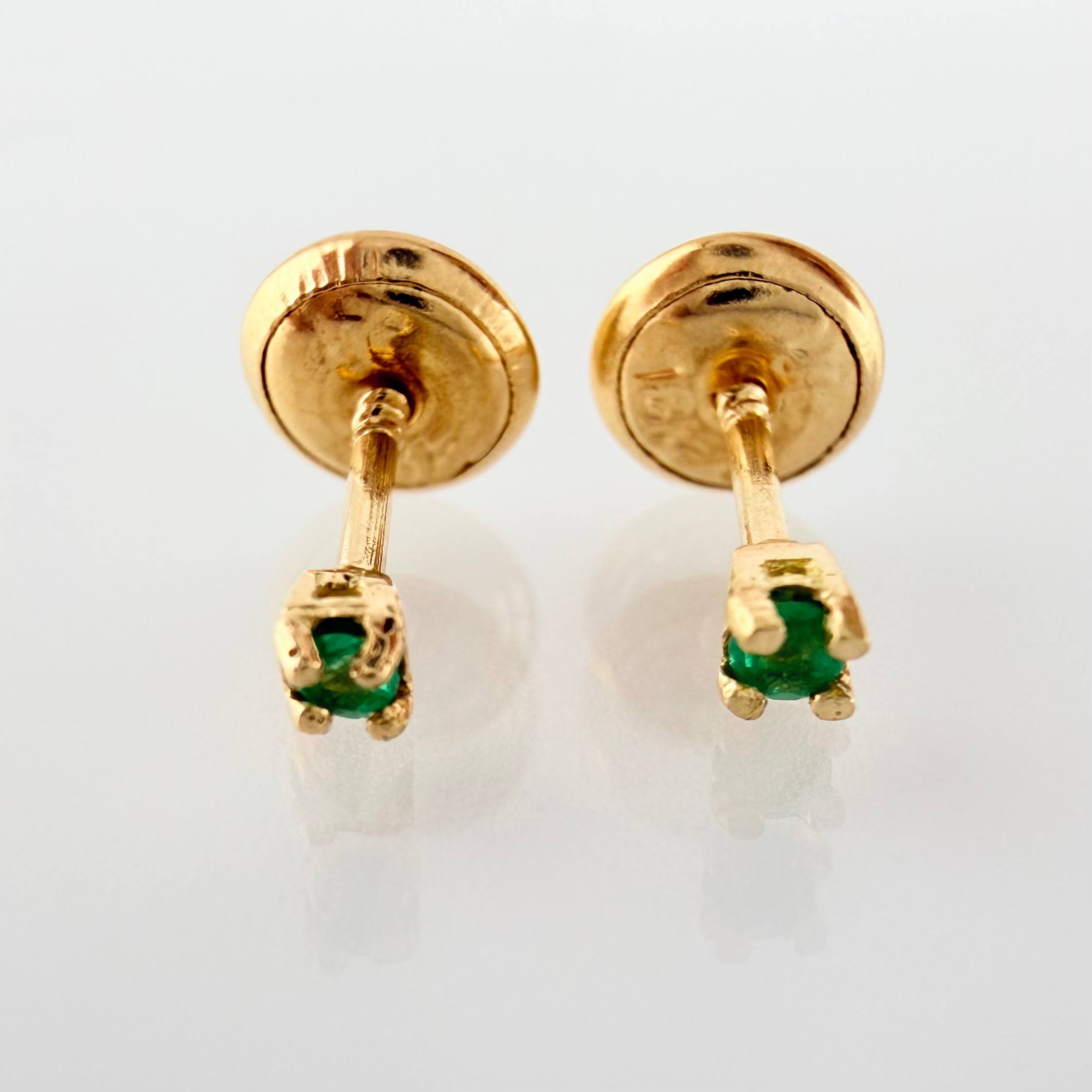 Topos Cuatro Garras Esmeraldas 4pts 0.55gr / 1.8mm Oro Amarillo 18K *