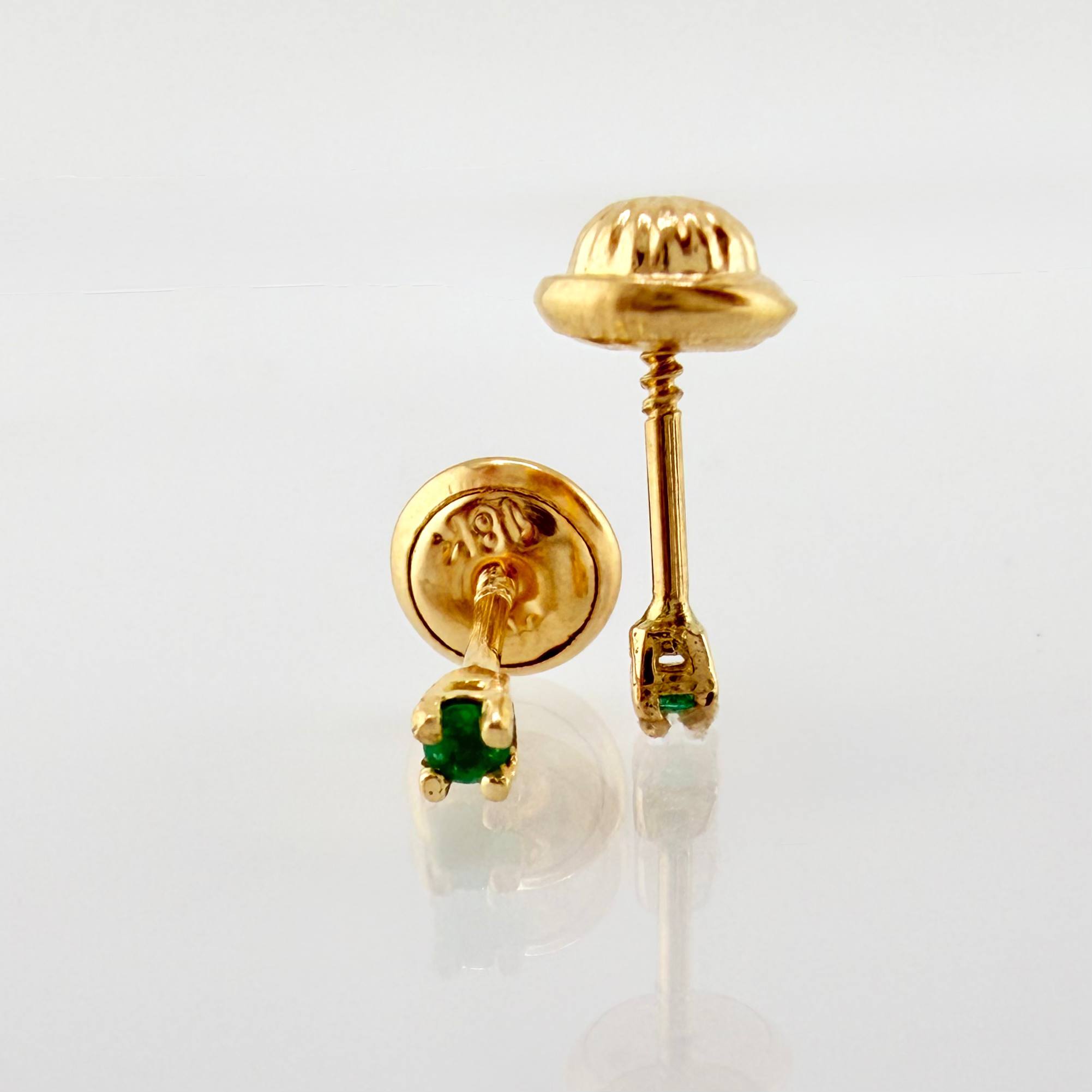 Topos Cuatro Garras Esmeraldas 4pts 0.55gr / 1.8mm Oro Amarillo 18K *