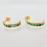 Topos Media Luna Esmeraldas 70pts 2.35gr / 1.6cm / Oro Amarillo 18K *