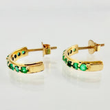 Topos Media Luna Esmeraldas 70pts 2.35gr / 1.6cm / Oro Amarillo 18K *