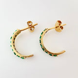 Topos Media Luna Esmeraldas 70pts 2.35gr / 1.6cm / Oro Amarillo 18K *