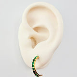 Topos Media Luna Esmeraldas 70pts 2.35gr / 1.6cm / Oro Amarillo 18K *