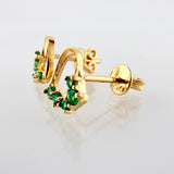 Topos Corazon Parcial Esmeraldas 21pts 1.6gr / 7.4mm Oro Amarillo 18K *