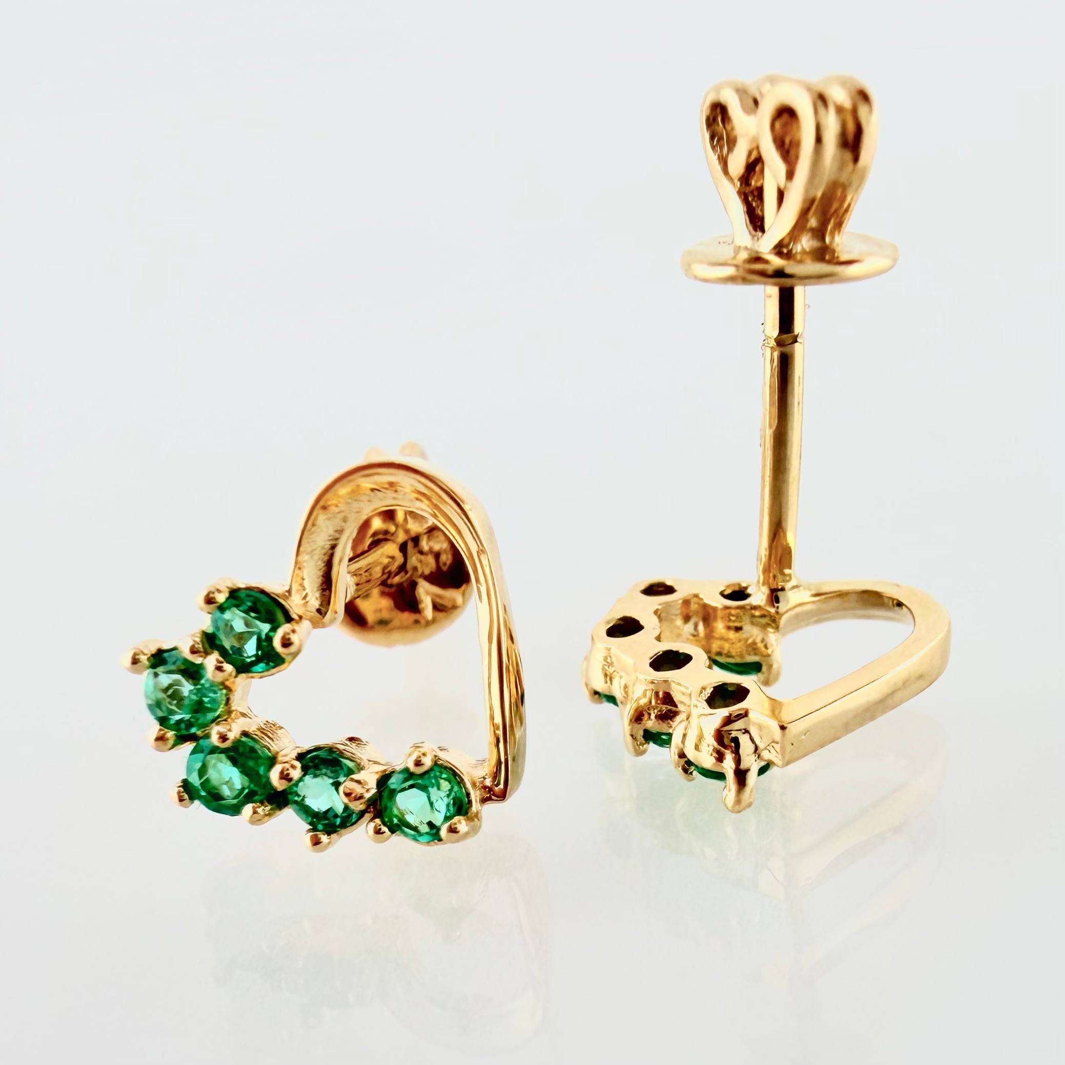 Topos Corazon Parcial Esmeraldas 21pts 1.6gr / 7.4mm Oro Amarillo 18K *