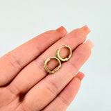 Candongas Carril Encerrado Esmeraldas 32pts 1.6gr / 1.1cm / Oro Amarillo 18K *