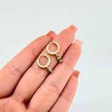 Candongas Rectangulos Colgantes Esmeraldas 30pts Diamantes 18pts 2.5gr / 1.9cm / Oro Amarillo 18K *