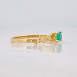 Anillo Corazones Esmeralda 22pts 1.35g / T7 Oro Amarillo 18K
