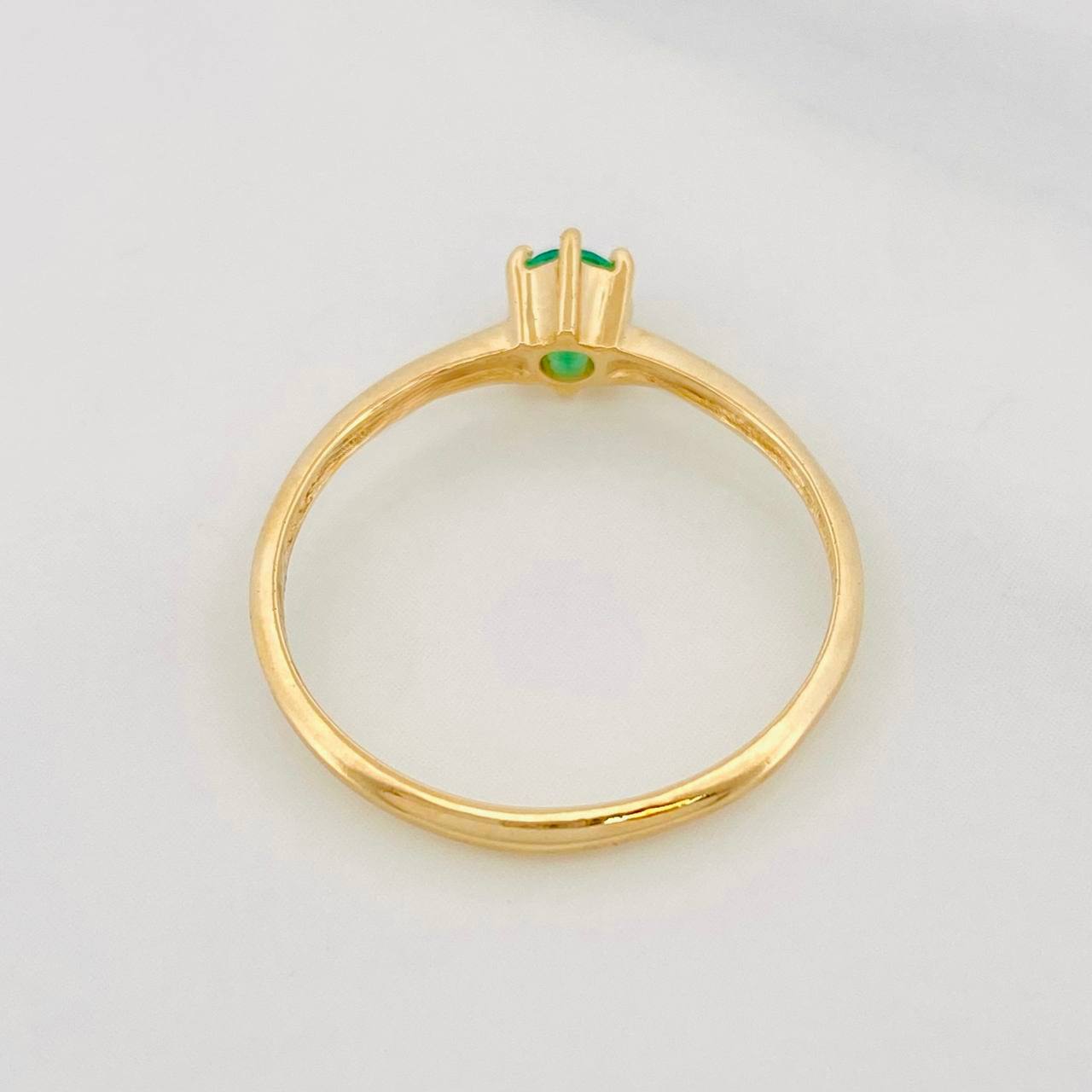 Anillo Solitario Esmeralda 16pts 1.4g / T6 1/2 Oro Amarillo 18K