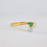 Anillo Solitario Esmeralda 6pts 0.9g / T6 1/2 Oro Amarillo 18K