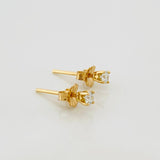 Topos Cuatro Garras 0.8 Moissanita g / 2.76 mm Oro Amarillo 18K