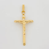 Dije Cruz Cristo Puntas Planas 1.2 g / 4.1 cm Oro Amarillo 18K
