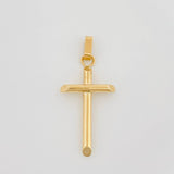 Dije Cruz Puntas Planas 0.9 g / 3.3 cm Oro Amarillo 18K