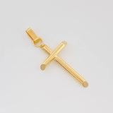 Dije Cruz Puntas Planas 0.8 g / 3.3 cm Oro Amarillo 18K