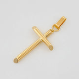 Dije Cruz Puntas Planas 0.8 g / 3.3 cm Oro Amarillo 18K