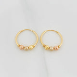 Candongas Trio 1 g / 1.5 cm Tres Oros 18K