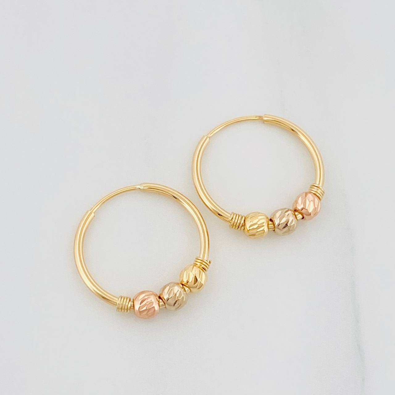 Candongas Trio 1.15 g / 1.6 cm Tres Oros 18K