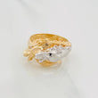 Anillo Caballos Cruzados 6.85 g / T9 3/4 Dos Oros Amarillo Blanco 18K